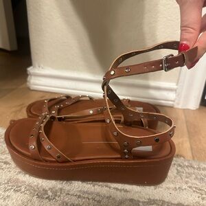 Dolce Vida Brown Camden Platform Studded Sandals